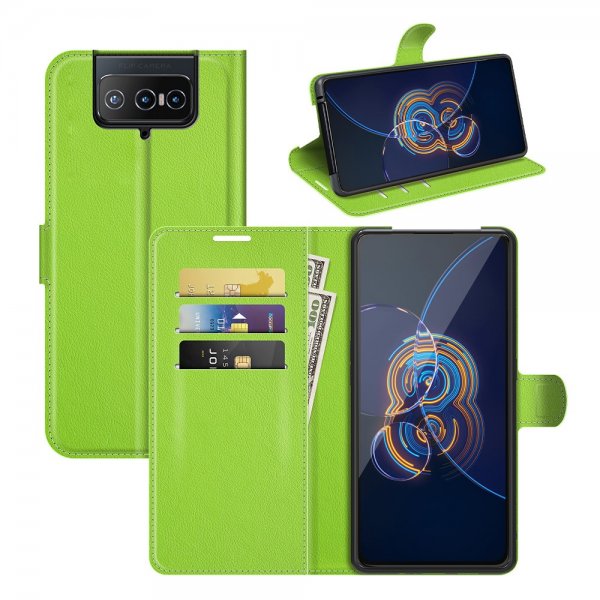Asus Zenfone 8 Flip Etui Litchi Grøn
