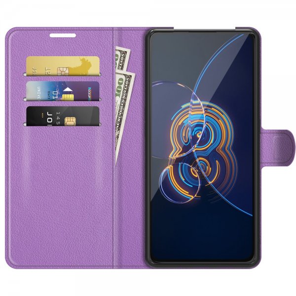 Asus Zenfone 8 Flip Etui Litchi Lilla