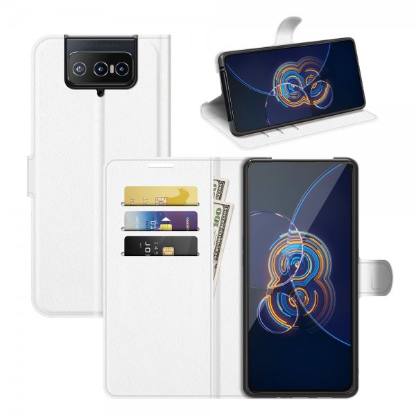 Asus Zenfone 8 Flip Etui Litchi Hvid