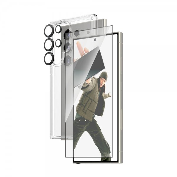 PanzerGlass Samsung Galaxy S24 Ultra Cover Skærmbeskytter Kamerabeskyttelse 3-i-1 Bundle Sæt