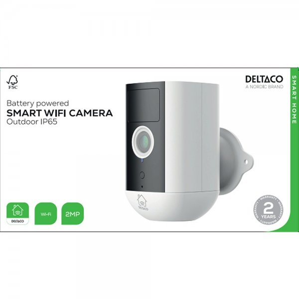 Deltaco Smart Home Batteridrevet WiFi Kamera IP54