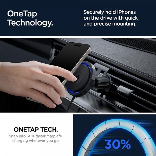Spigen Bilholder med trådløs opladning OneTap Pro 3 CryoMax MagFit Air Vent Hook
