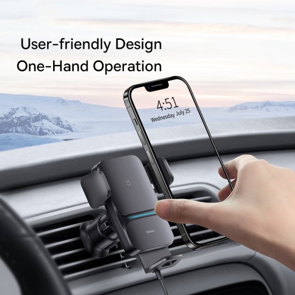 Baseus Bilholder Wisdom Auto Trådløs opladning Suction Cup
