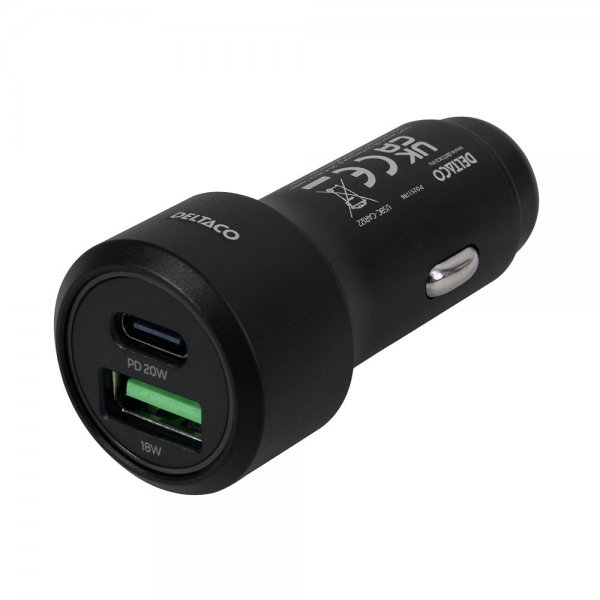 Deltaco Billader Fast Charging Dual USB Car Charger