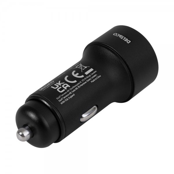 Deltaco Billader Fast Charging Dual USB Car Charger