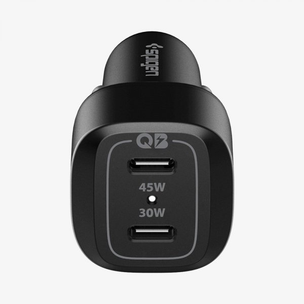 Spigen Biloplader PowerArc ArcStation Dual Port 75W Sort