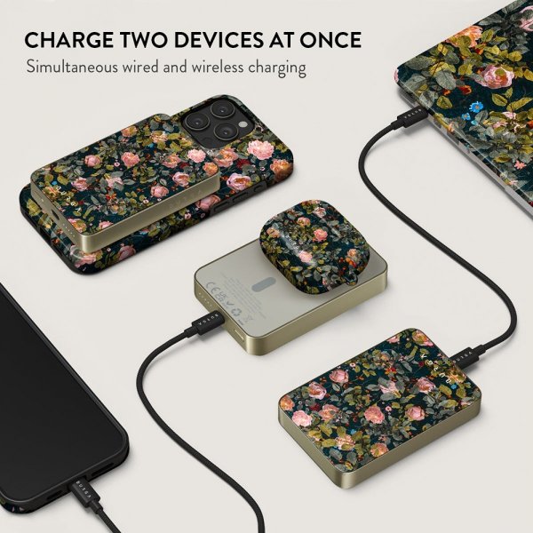 Burga Powerbank MagSafe 5000 mAh Bloomy Garden Gold
