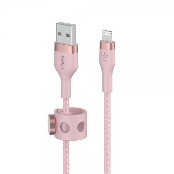 Belkin BOOST CHARGE USB-A til LTG_Flettet silikone 3m Rosa