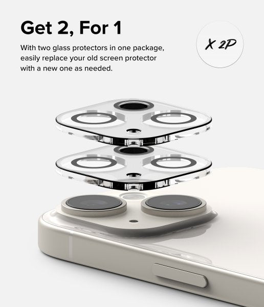 Ringke iPhone 15/iPhone 15 Plus Kamerabeskyttelse Camera Protector Glass 2-pak