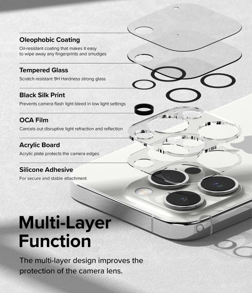 Ringke iPhone 15 Pro Kamerabeskyttelse Kamera Protector Glas 2-pak