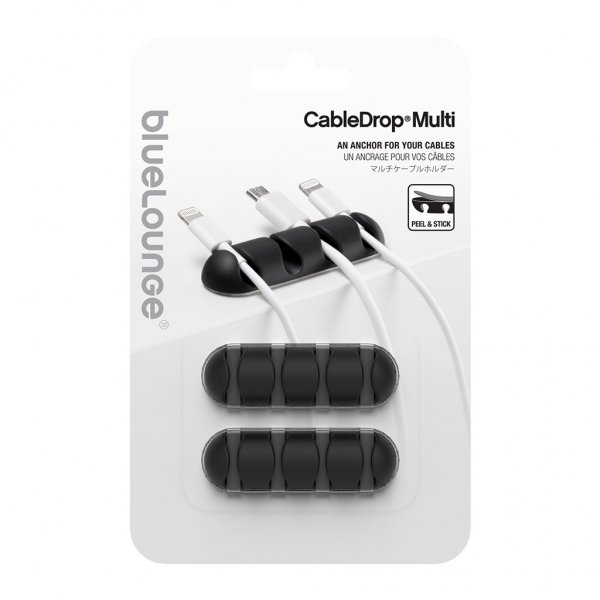 Bluelounge CableDrop Multi Kabelholder 2-pak Sort