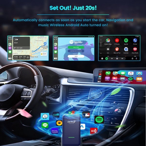 Carlinkit 4.0 Apple Carplay/Android Auto Trådløs Adapter