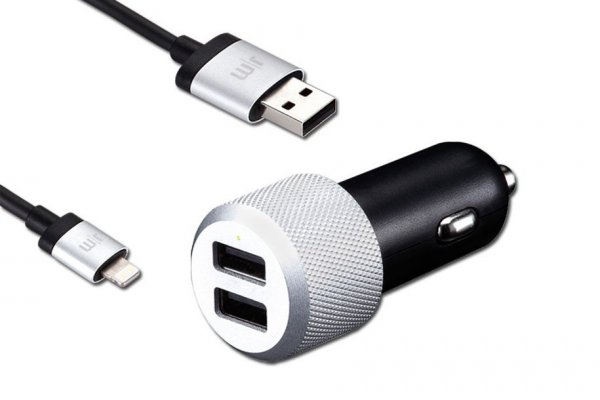 Just Mobile Billader Og Lightning Kabel Highway Max Sort Sølv