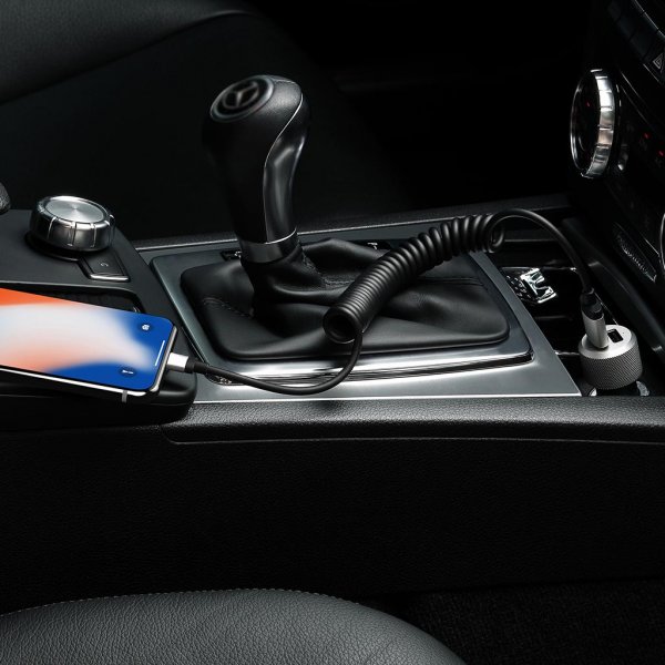 Just Mobile USB Highway Max Biloplader Sort Sølv