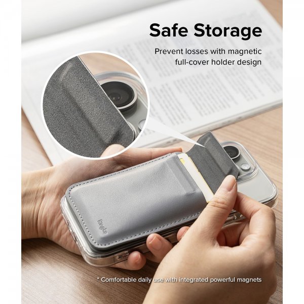 Ringke Kortholder Stand Wallet Magnetic MagSafe Light Gray