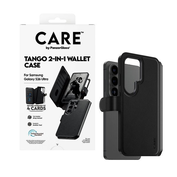 CARE by PanzerGlass Samsung Galaxy S26 Ultra Etui Tango Two-in-One Wallet MagSafe Sort