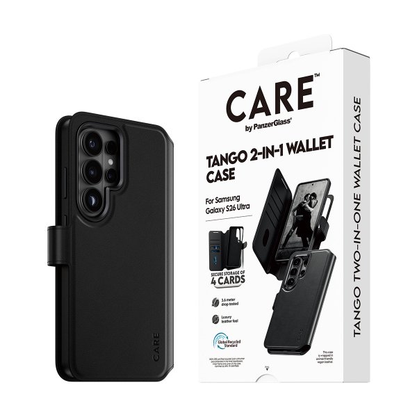 CARE by PanzerGlass Samsung Galaxy S26 Ultra Etui Tango Two-in-One Wallet MagSafe Sort