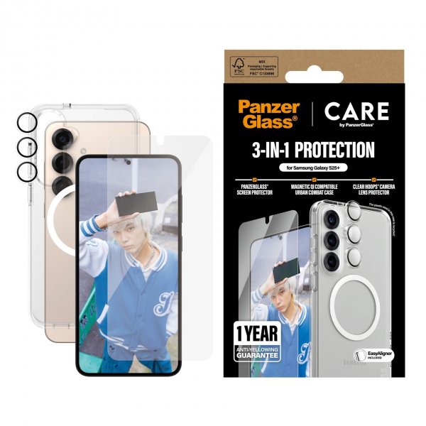 CARE by PanzerGlass Samsung Galaxy S25 Plus 3-i-1 Beskyttelsespakke