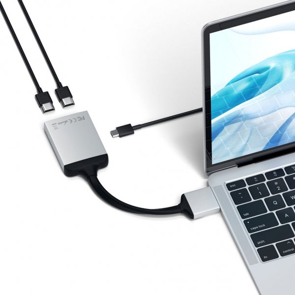 Satechi USB-C dobbelt HDMI-adapter Space Gray