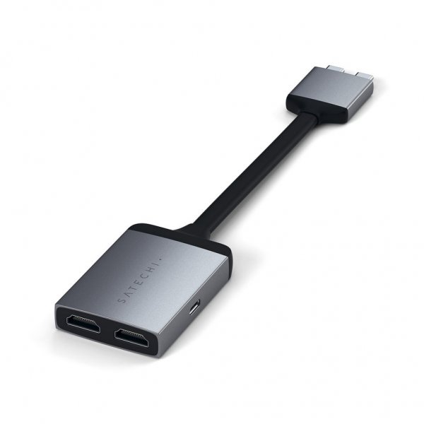 Satechi USB-C dobbelt HDMI-adapter Space Gray