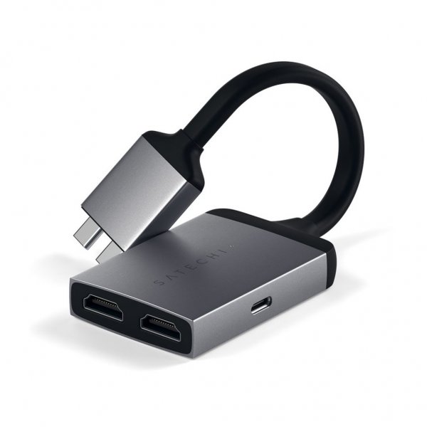 Satechi USB-C dobbelt HDMI-adapter Space Gray
