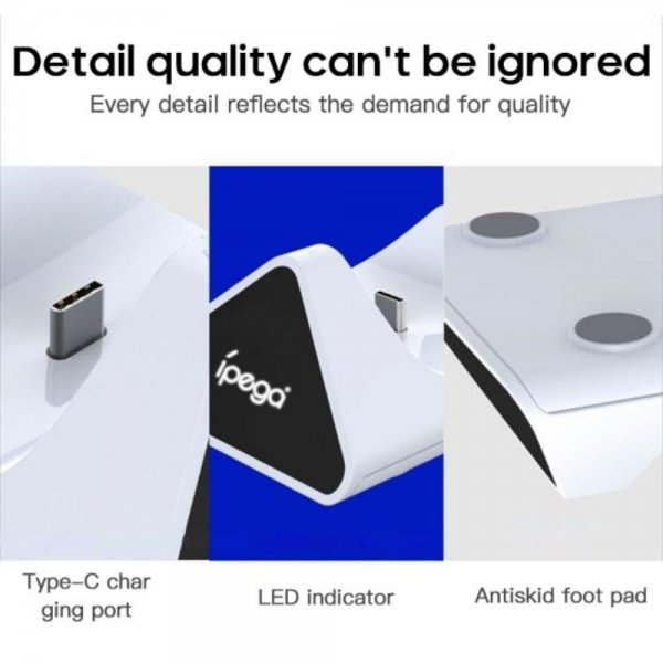 Ipega dobbelt opladningsdock til PS5-controller