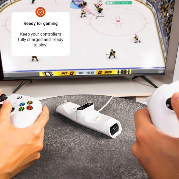 Fast Dobbelt Opladningsdocke til Xbox Series S, X og One Controllere Hvid