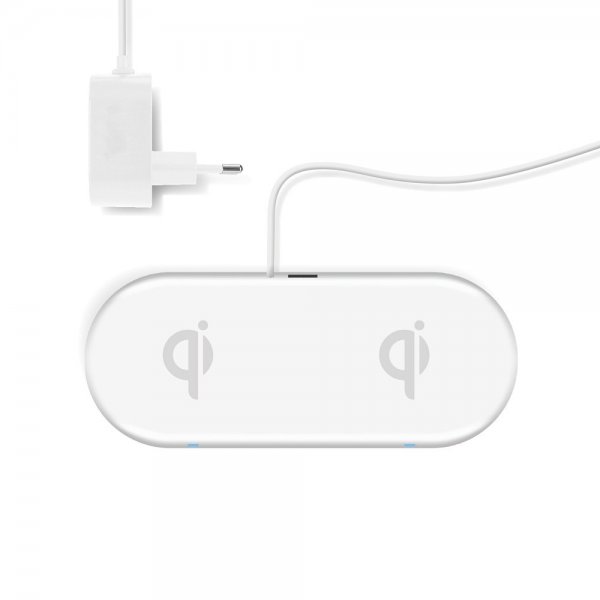 Xqisit Dobbelt Trådløs Oplader Dual Charging Pad 32W Hvid