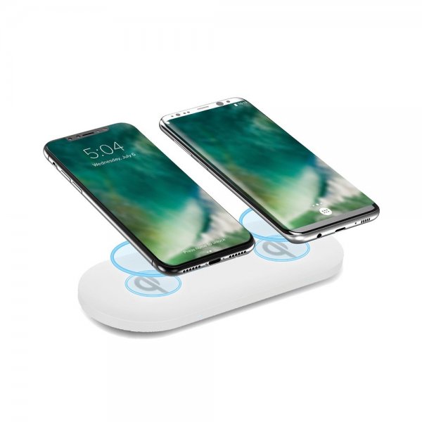 Xqisit Dobbelt Trådløs Oplader Dual Charging Pad 32W Hvid