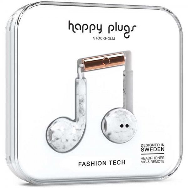 Happy Plugs Earbud Plus White Marble
