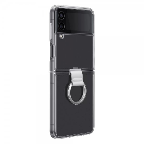 Samsung Original Galaxy Z Flip 4 Cover Clear Cover med Ring Transparent
