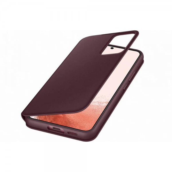 Samsung Original Galaxy S22 Plus Cover Smart Clear View Cover Burgundy