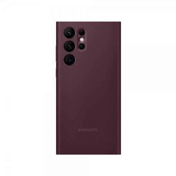 Samsung Original Galaxy S22 Ultra Cover Smart Clear View Cover Burgundy