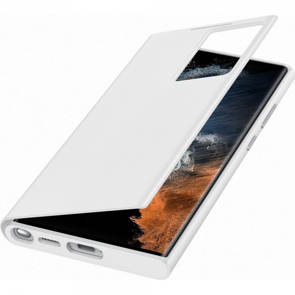 Samsung Original Galaxy S22 Ultra Cover Smart Clear View Cover Hvid