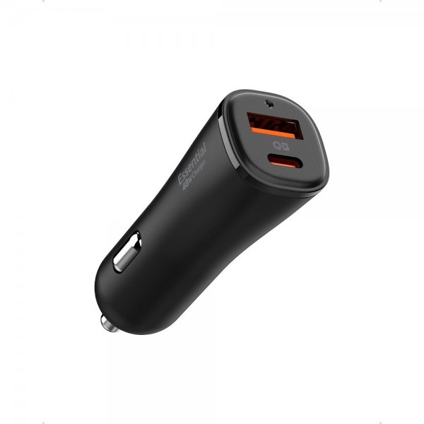 Spigen Essential Biloplader 48W 1xUSB-C 1xUSB-A Sort