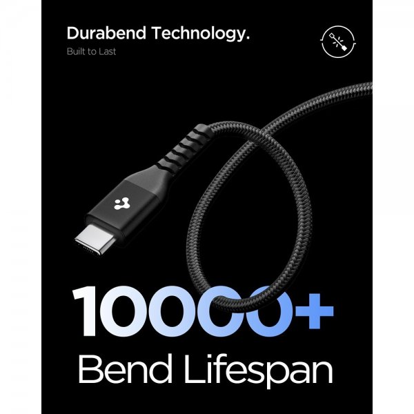 Spigen Essential Kabel Fabric USB-C/USB-C 100W 1m Sort