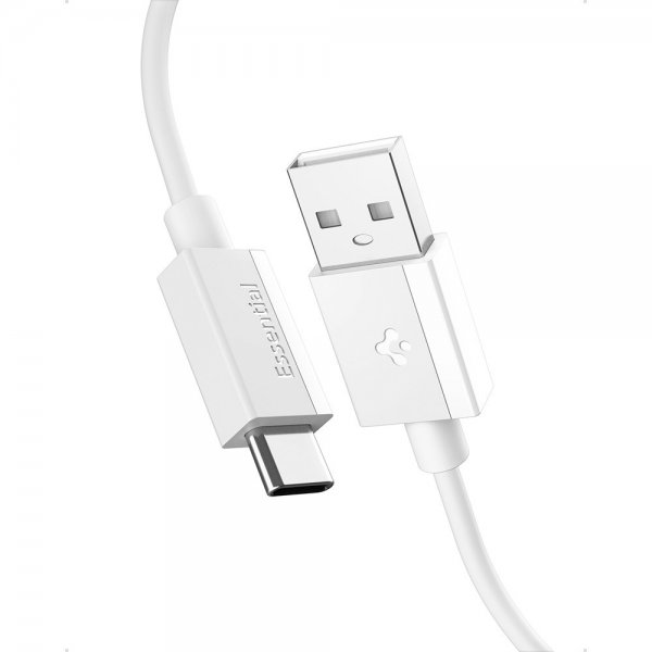Spigen Essential Kabel USB-A til USB-C 60W 1m Hvid