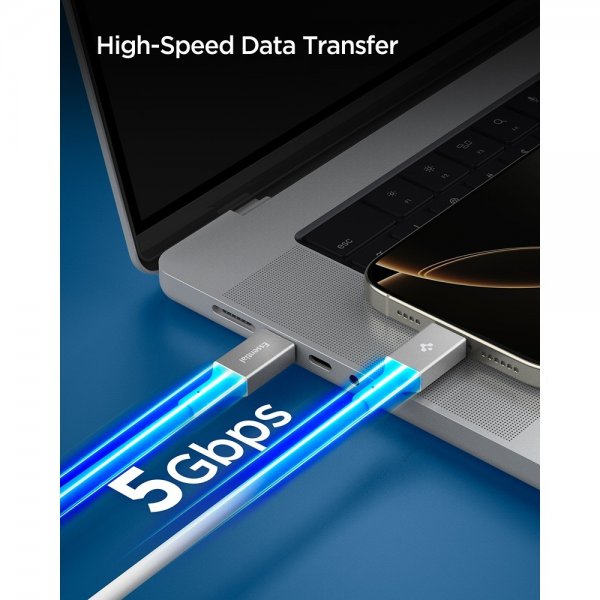 Spigen Essential Kabel USB-C til USB-C 100W 2m Hvid