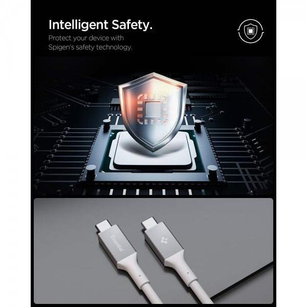 Spigen Essential USB-C til USB-C 240W 1.2m Hvid