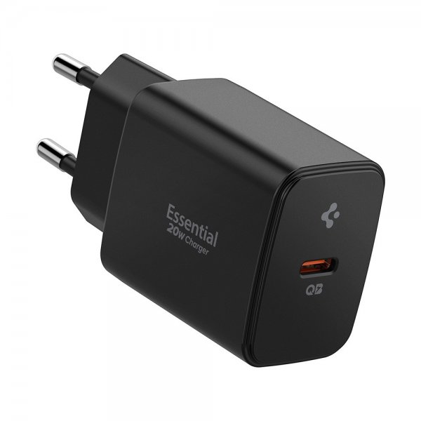 Spigen Essential Oplader 20W USB-C Sort