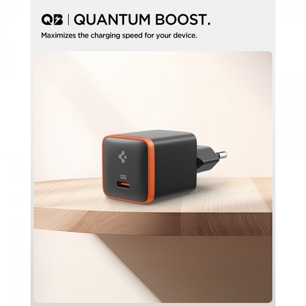 Spigen Essential Oplader 30W USB-C Orange/Sort