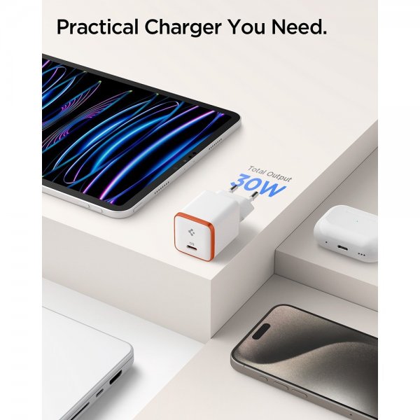 Spigen Essential Oplader 30W USB-C Hvid