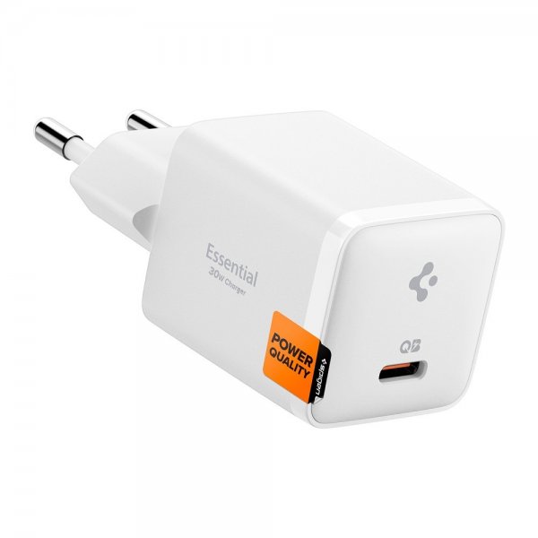 Spigen Essential Mobiloplader 30W USB-C Hvid