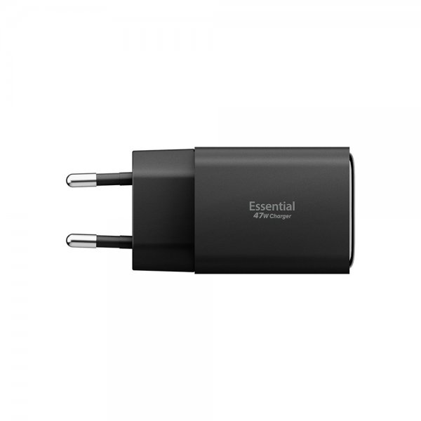 Spigen Essential oplader 47W 2xUSB-C 1xUSB-A Sort