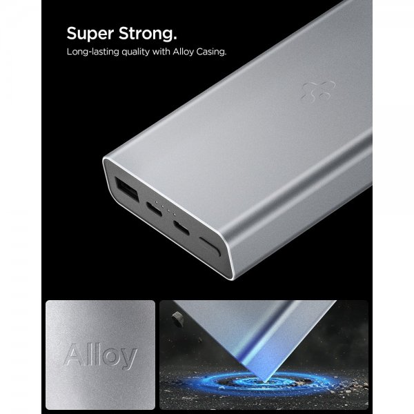 Spigen Essential Powerbank 20.000 mAh 30W Grå