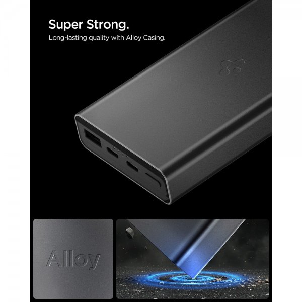 Spigen Essential Powerbank 20.000 mAh 30W Sort