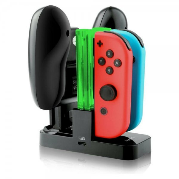 Dobe-ladestation med LED til Nintendo Switch Joy-Con