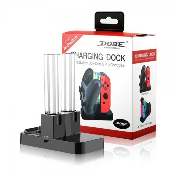 Dobe-ladestation med LED til Nintendo Switch Joy-Con