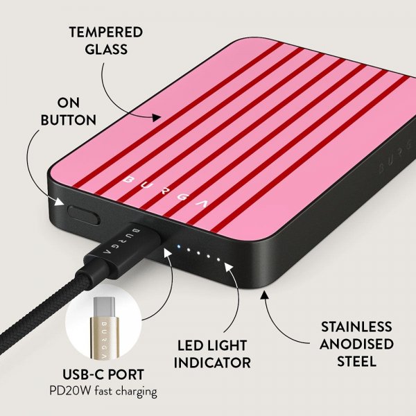 Burga Powerbank MagSafe 5000 mAh Favorite Bikini Metalgrå