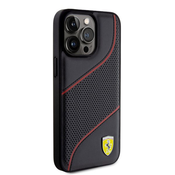 Ferrari iPhone 15 Pro Max Cover Perforeret Sort